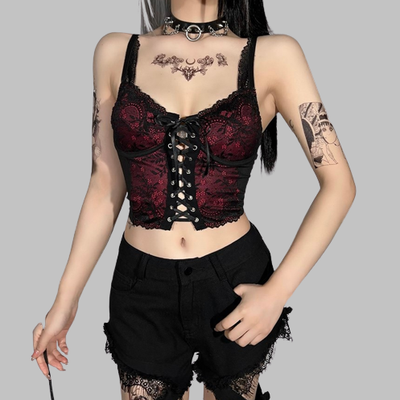 Top Victoriano Gótico Rojo