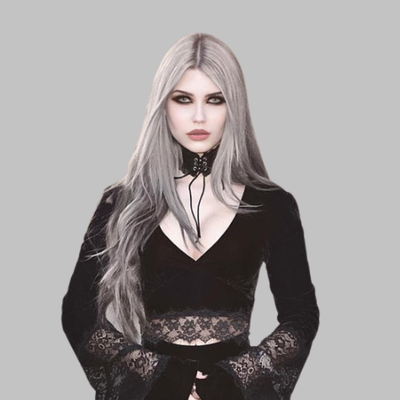 Top de encaje gótico negro