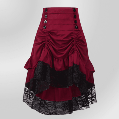 Falda Gótica Victoriana Burdeos