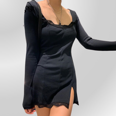 Vestido Negro Gótico de Encaje