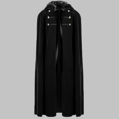 Capa medieval unisex larga con capucha en negro o rojo