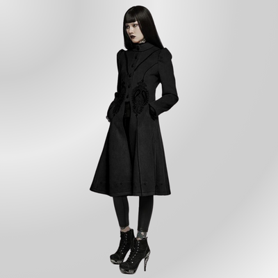 Chaqueta de ciudad gótica negra para mujer PUNK RAVE