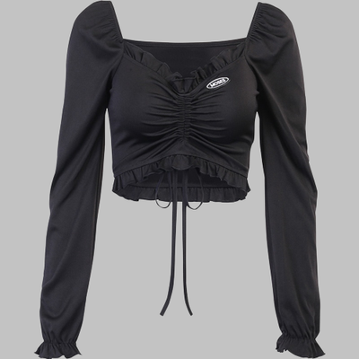 Top plisado gótico para mujer