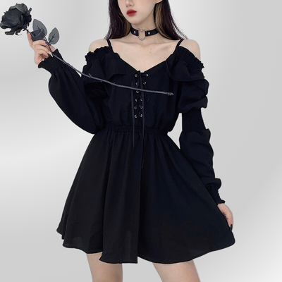 Vestido gótico de manga larga