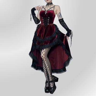 Vestido de terciopelo rojo