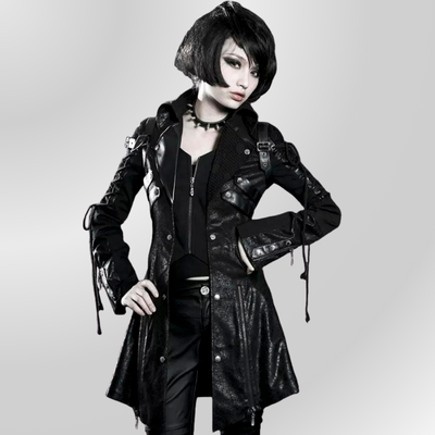 Chaqueta Gótica de Imitación de Cuero para Mujer PUNK RAVE
