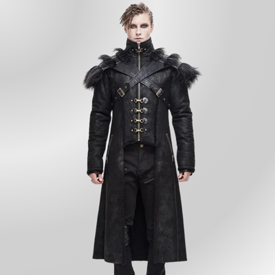 Abrigo largo gótico negro PUNK RAVE