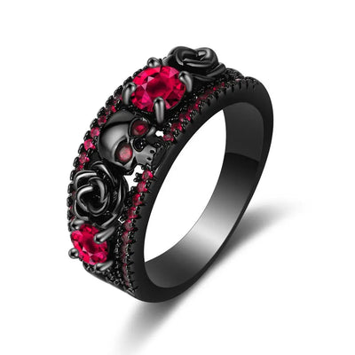 Anillo Rosa Flor Calavera