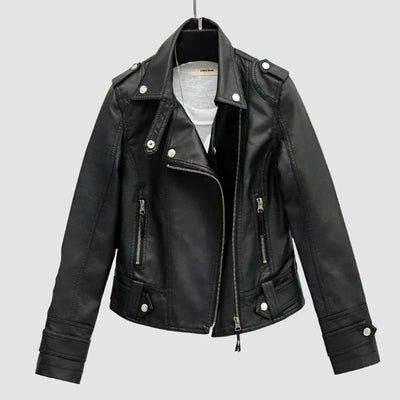 Abrigo Chaqueta gótica de Cuero Sintético Negro