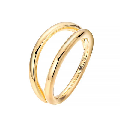 Piercing de nariz doble anillo dorado