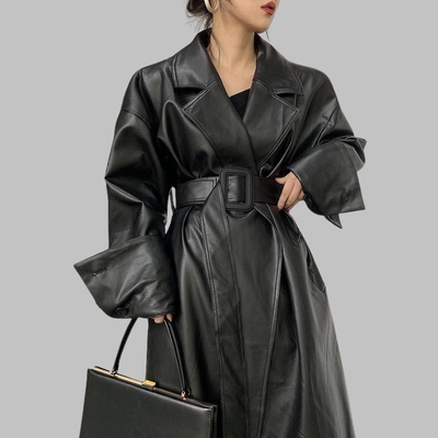 Chaqueta Larga de Cuero Gótico